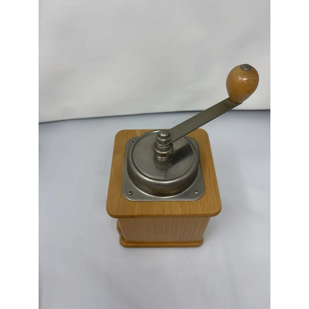 Vintage West German Zassenhaus Coffee Grinder Hand Crank with Drawer Wood Box